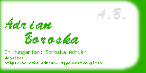 adrian boroska business card